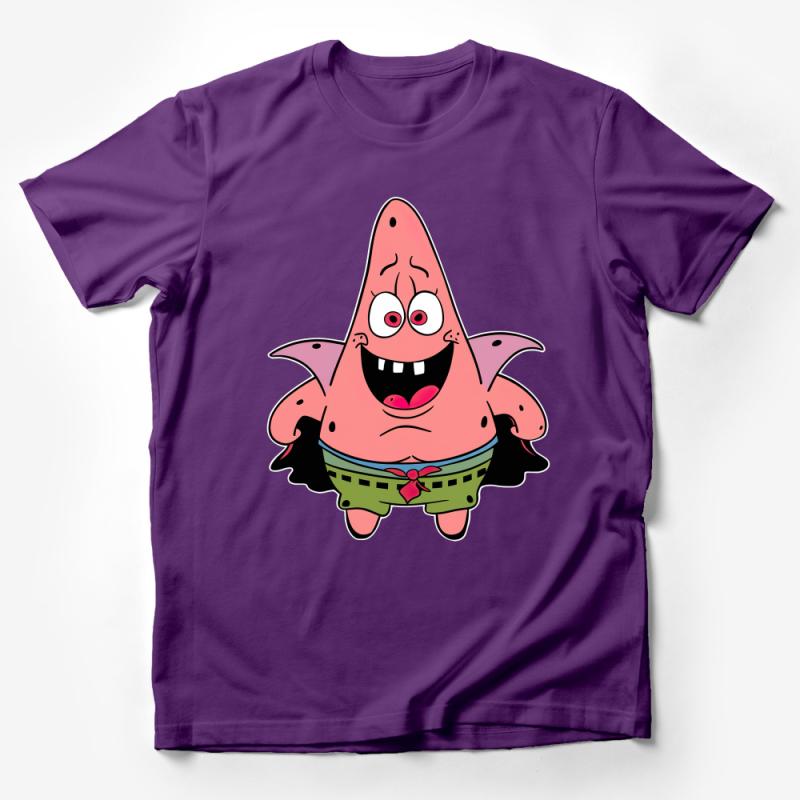 Cartoon Pink Starfish T-Shirt, Funny Animated Character Shirt, Unisex Casual Graphic Tee, Gift for Cartoon Lovers Male T-Shirt