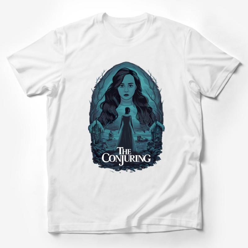 Horror Movie Fan T-Shirt, The Conjuring Inspired Apparel, Spooky Graphic Tee, Unisex Male T-Shirt