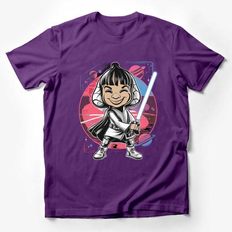 Kids Space Warrior Cartoon T-Shirt, Galactic Adventure Tee, Sci-Fi Character Shirt, Fun Outer Space Apparel for Children Male T-Shirt