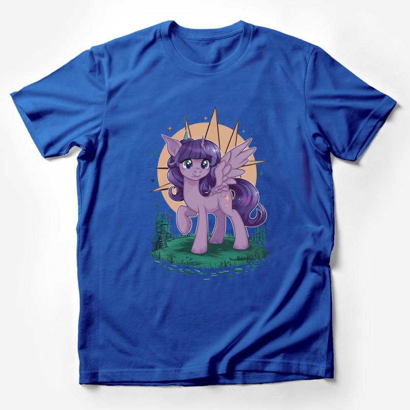 Cute Magical Pony T-Shirt, Fantasy Horse Graphic Tee, Kids Whimsical Animal Shirt, Unisex Cartoon Style Top Male T-Shirt