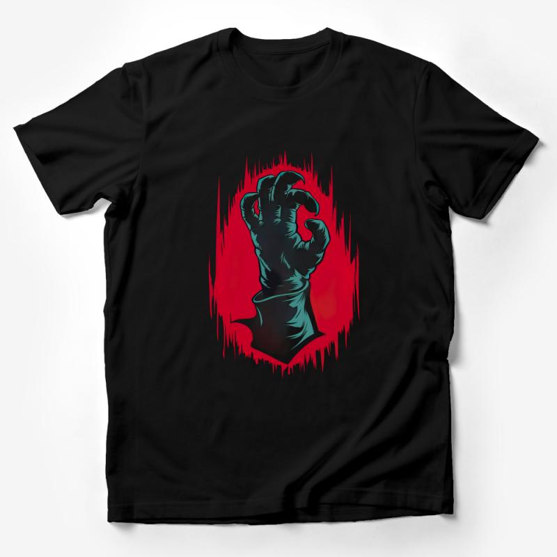 Zombie Hand Halloween T-Shirt, Scary Undead Graphic Tee, Horror Fan Apparel, Unisex Clothing Gift Male T-Shirt