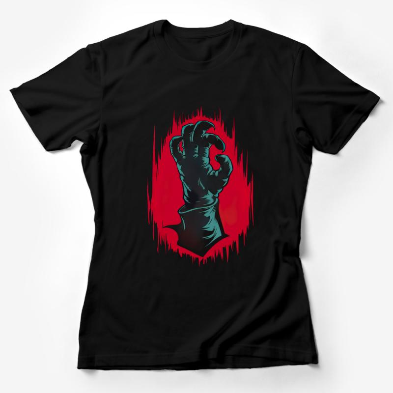 Zombie Hand Halloween T-Shirt, Scary Undead Graphic Tee, Horror Fan Apparel, Unisex Clothing Gift Female T-Shirt