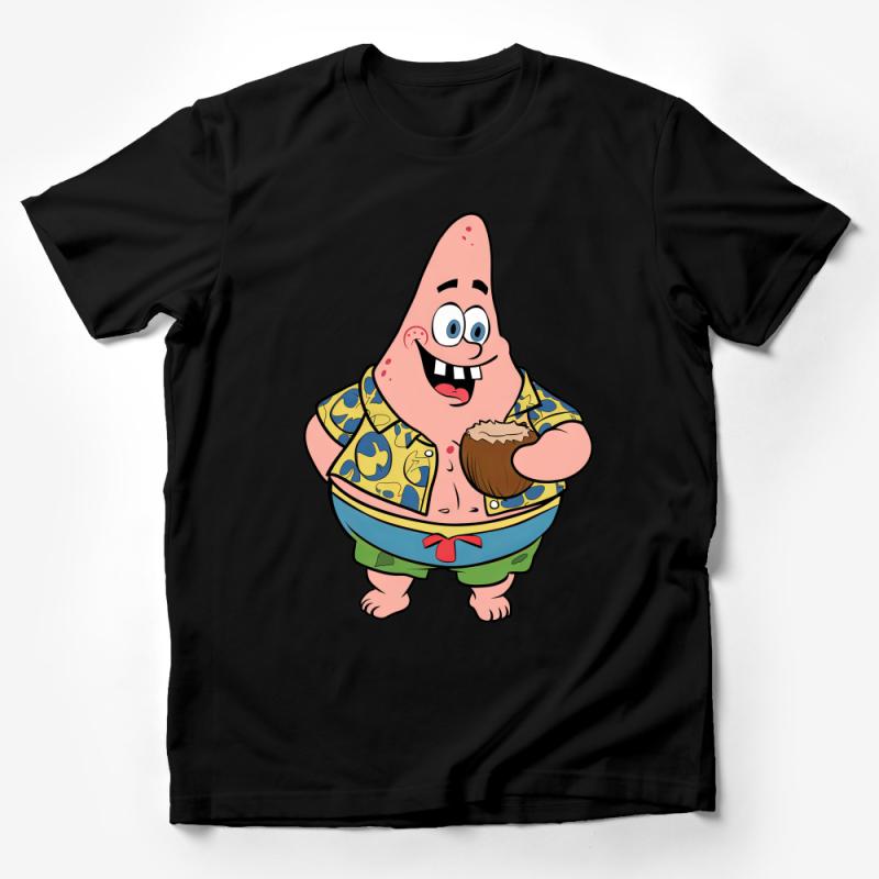 Cartoon Character T-Shirt, Funny Animated Tropical Tee, Casual Unisex Adult and Kids Shirt, Vibrant Summer Apparel, Gift for Animation Fans Male T-Shirt