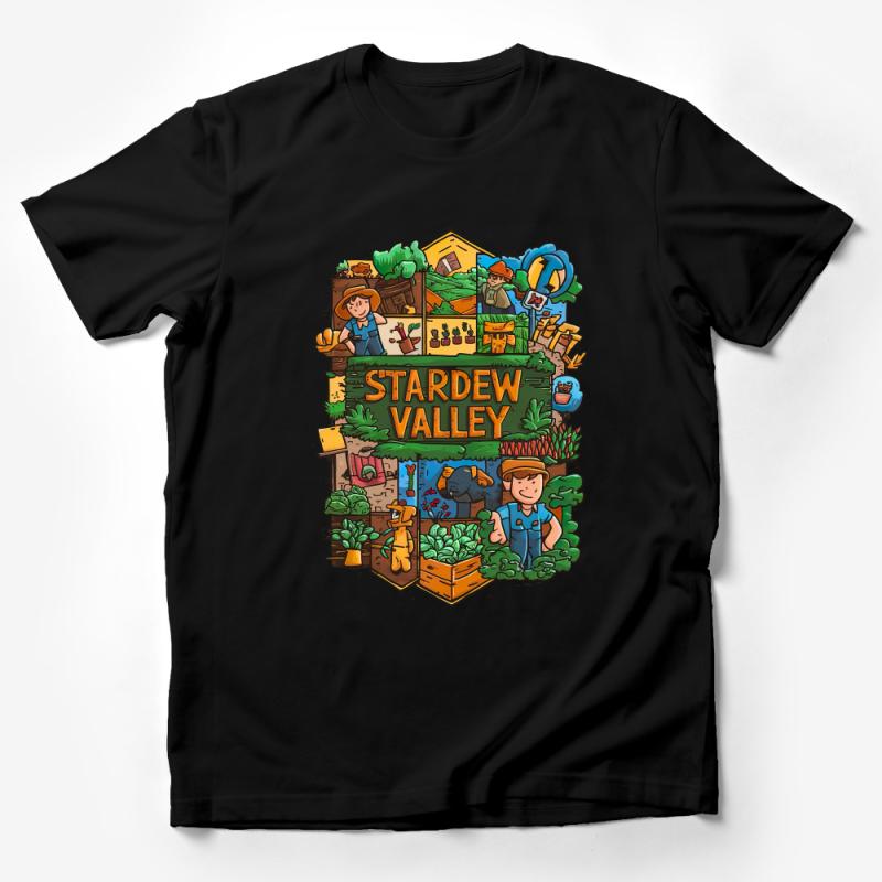 Stardew Valley Inspired T-Shirt, Colorful Farmer Life Gaming Tee, Unisex Graphic Shirt, Casual Gamer Wear - Gift Idea Male T-Shirt