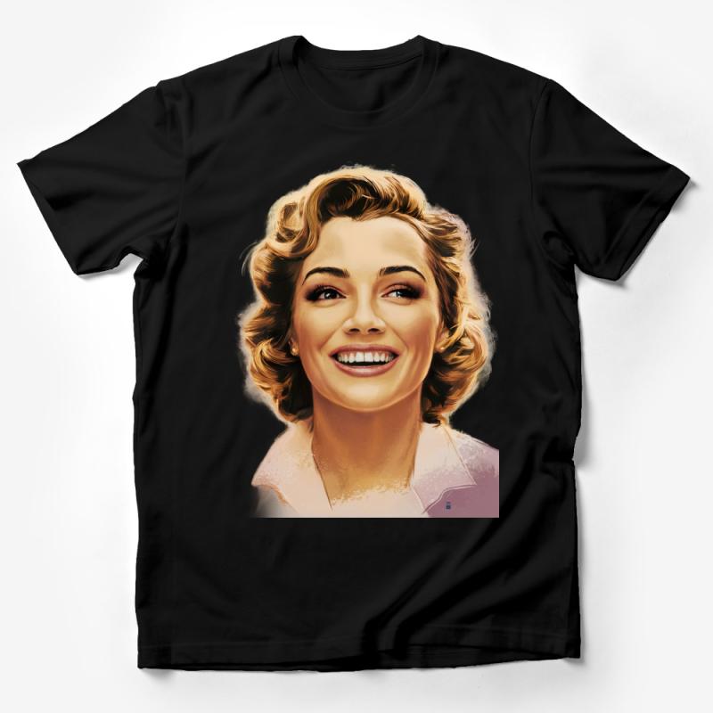 Vintage Style Celebrity Inspired Portrait T-Shirt, Classic Hollywood Star Tee, Unisex Graphic Shirt, Fashionable Casual Wear, Gift Male T-Shirt