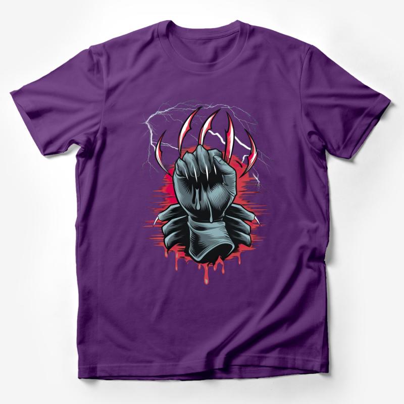 Gothic Claw Monster T-Shirt, Unisex Graphic Tee, Dark Fantasy Art, Horror Apparel, Cool Streetwear Male T-Shirt