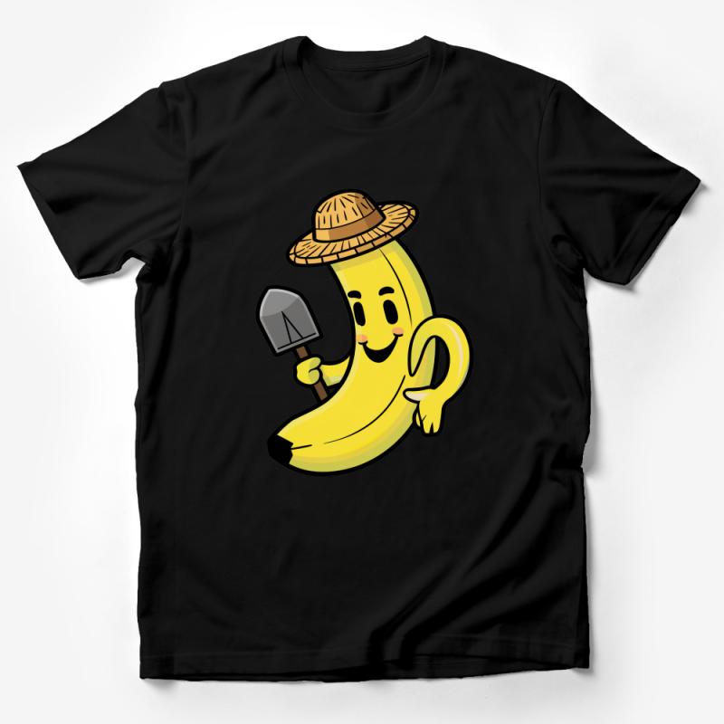 Funny Banana Gardener T-Shirt, Cute Fruit Cartoon, Unisex Tee, Gardening Humor, Casual Summer Wear, Gift for Gardeners, Nature Lover Apparel Male T-Shirt