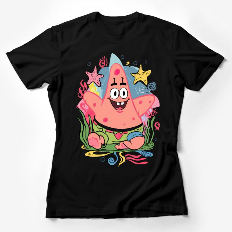 Colorful Cartoon Starfish T-Shirt, Fun Sea Creature Tee, Unisex Kids' and Adults' Apparel Female T-Shirt