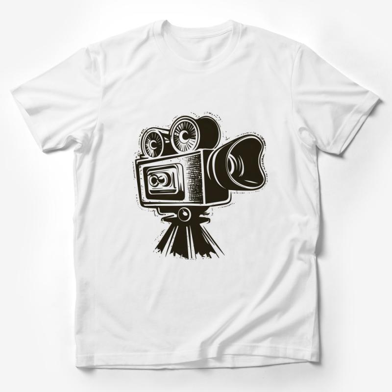 Vintage Camera T-Shirt, Classic Film Enthusiast Tee, Retro Cameraman Gift, Hipster Filmmaker Shirt, Casual Unisex Apparel Male T-Shirt