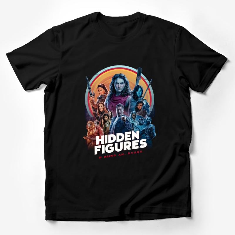 Hidden Figures Sci-Fi Characters Collage T-Shirt, Unisex Graphic Tee for Movie Fans Male T-Shirt