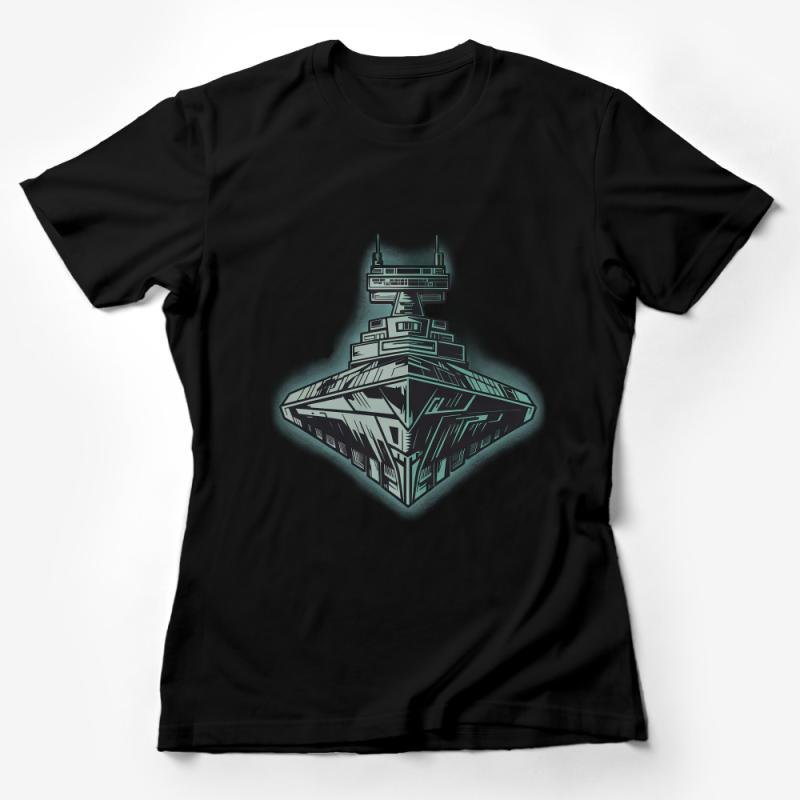 Sci-Fi Space Cruiser Graphic Tee, Cool Spaceship T-Shirt, Unisex Adult Casual Wear, Galactic Explorer Apparel Female T-Shirt