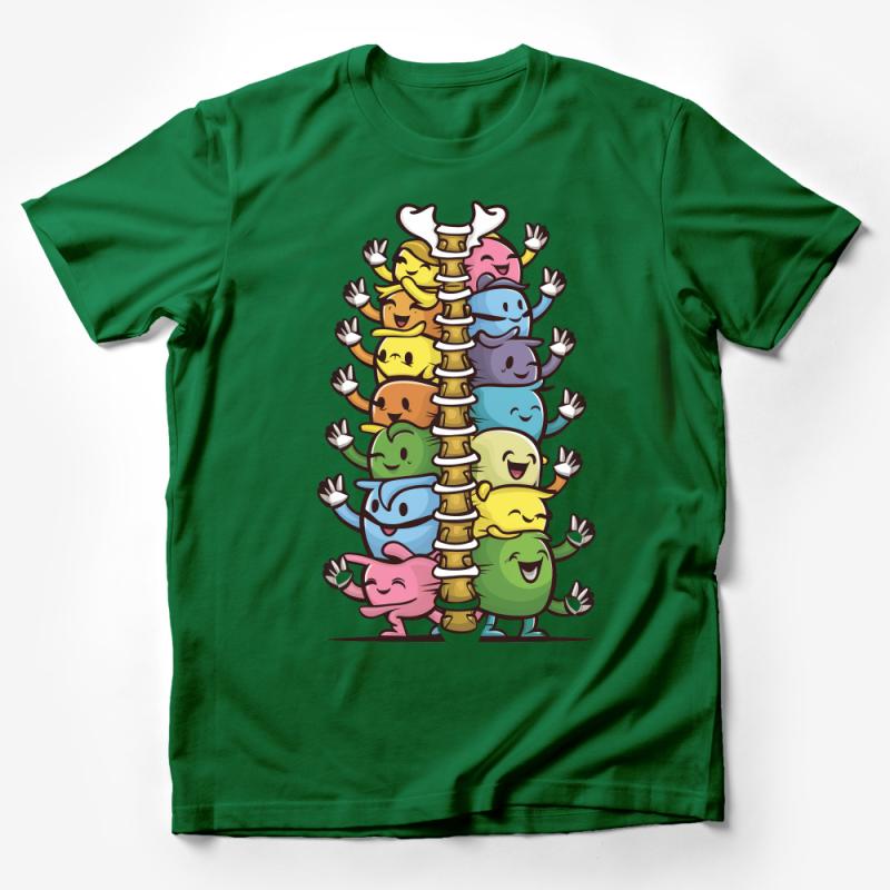 Colorful Cartoon Jelly Beans T-Shirt, Fun Graphic Tee for Kids and Adults, Casual Wear Male T-Shirt