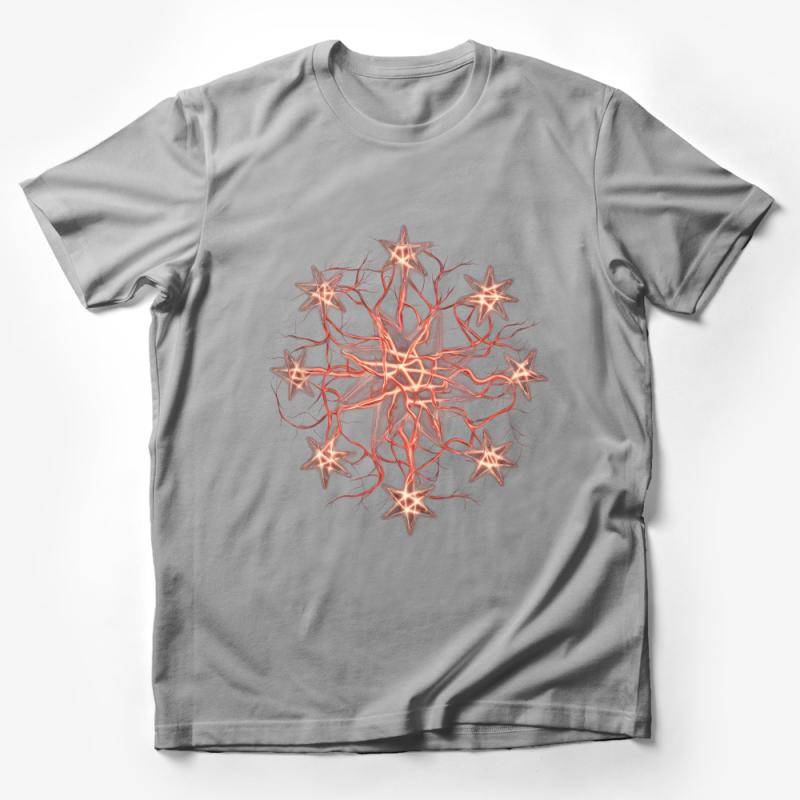 Unique Neuron Starburst Graphic Tee, Science Inspired Unisex T-Shirt, Comfortable and Stylish Everyday Wear Male T-Shirt