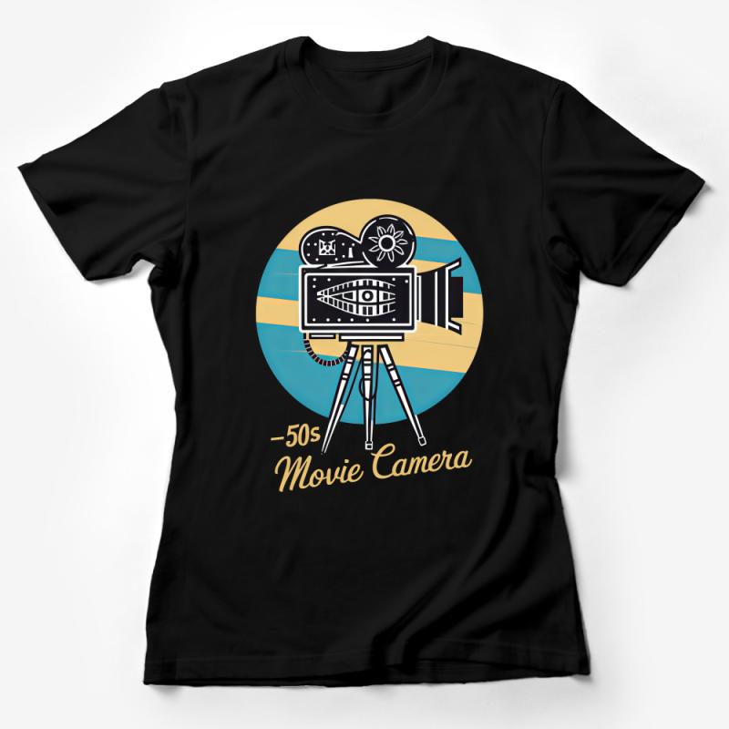 Vintage Film Camera T-Shirt, Classic 1950s Movie Camera Graphic Tee, Retro Filmmaking Shirt, Unisex Cinematography Apparel Female T-Shirt