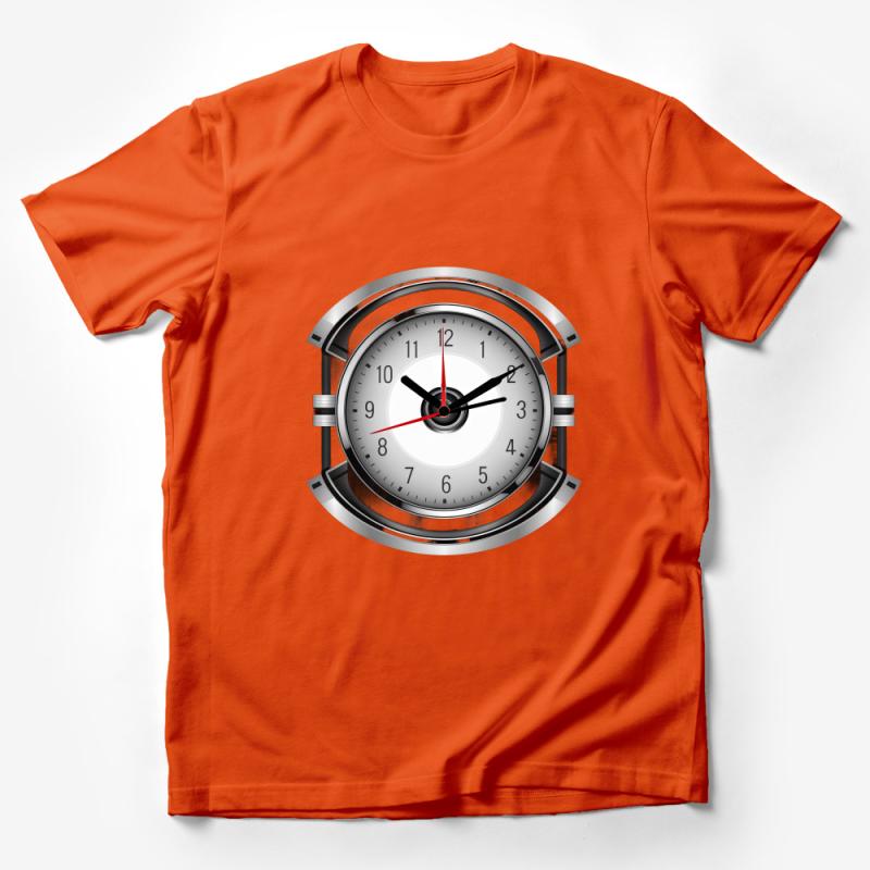 Unique Modern Clock Face Design Unisex T-Shirt, Stylish Timepiece Graphic Tee Male T-Shirt