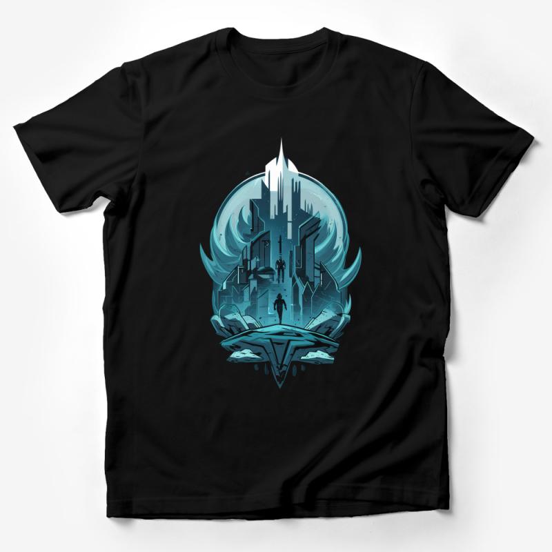 Urban Fantasy Phoenix City Artwork Unisex T-Shirt, Stylish Graphic Tee for All Ages Male T-Shirt