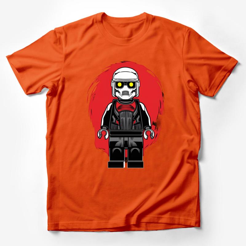 Unique Red Background Stormtrooper Graphic Tee for Sci-Fi Fans and Collectors Male T-Shirt