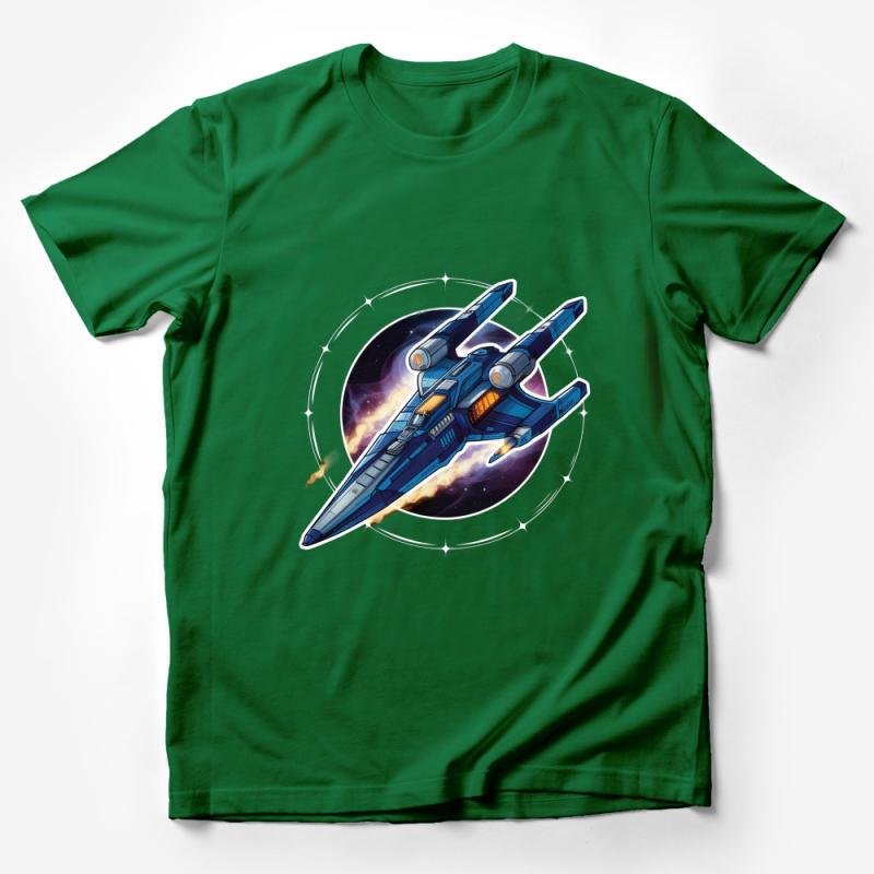 Spacecraft Adventure Graphic Tee for Sci-Fi Fans and Galaxy Explorers Unisex T-Shirt Male T-Shirt