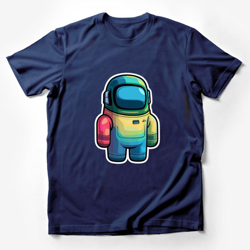 Colorful Space Astronaut T-Shirt, Cosmic Crewmate Tee, Unisex Adult Gaming Shirt, Casual Graphic Tee, Sci-Fi Fan Apparel Male T-Shirt