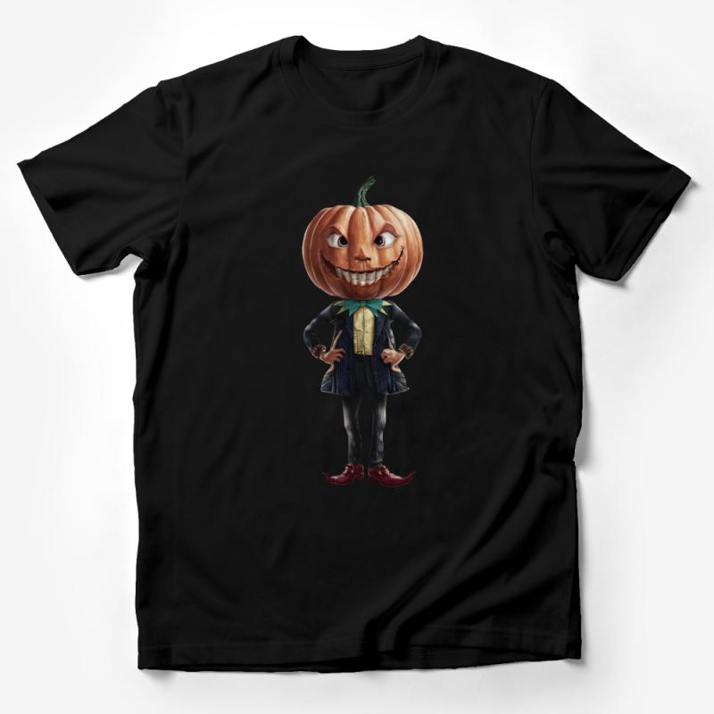 Unique Pumpkin Head Character T-Shirt, Fun Halloween Graphic Tee, Unisex Adult Autumn Fashion Top Male T-Shirt