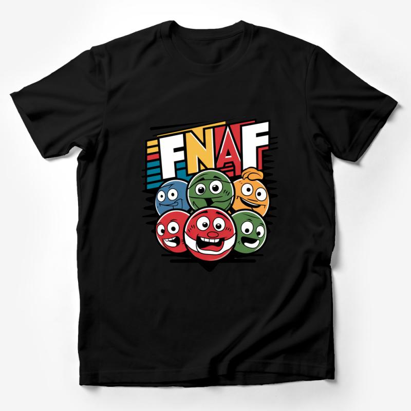 Colorful FNAF Inspired T-Shirt for Gamers, Unique Graphic Tee, Unisex Gaming Shirt, Casual Retro Game Fans Top Male T-Shirt