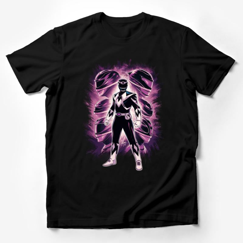 Unique Pink Butterfly Winged Superhero Graphic T-Shirt, Vibrant Comic Style Tee, Casual Cosplay Shirt for Fans Male T-Shirt