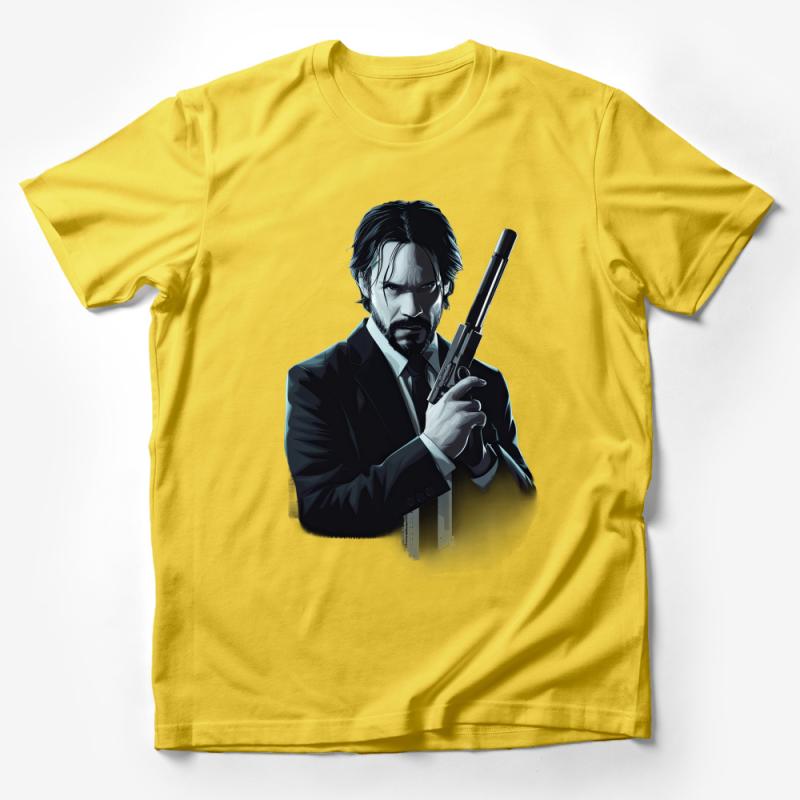 Movie-Inspired Action Hero Graphic T-Shirt, Stylish Men's Cool Character Tee, Unique Illustrated Apparel for Fans, Gift Idea Male T-Shirt