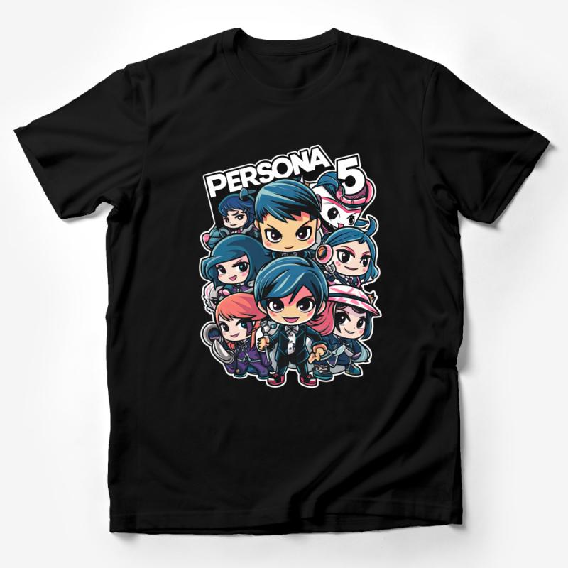 Persona 5 Chibi Characters Tee, Stylish JRPG Fan T-Shirt, Unisex Anime Gamer Shirt, Cool Graphic Tee, Gift for Gamers Male T-Shirt