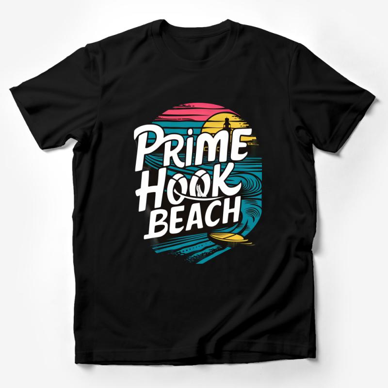 Prime Hook Beach Vintage Style Sunset Graphic Tee, Nautical Lighthouse Design Unisex T-Shirt Male T-Shirt