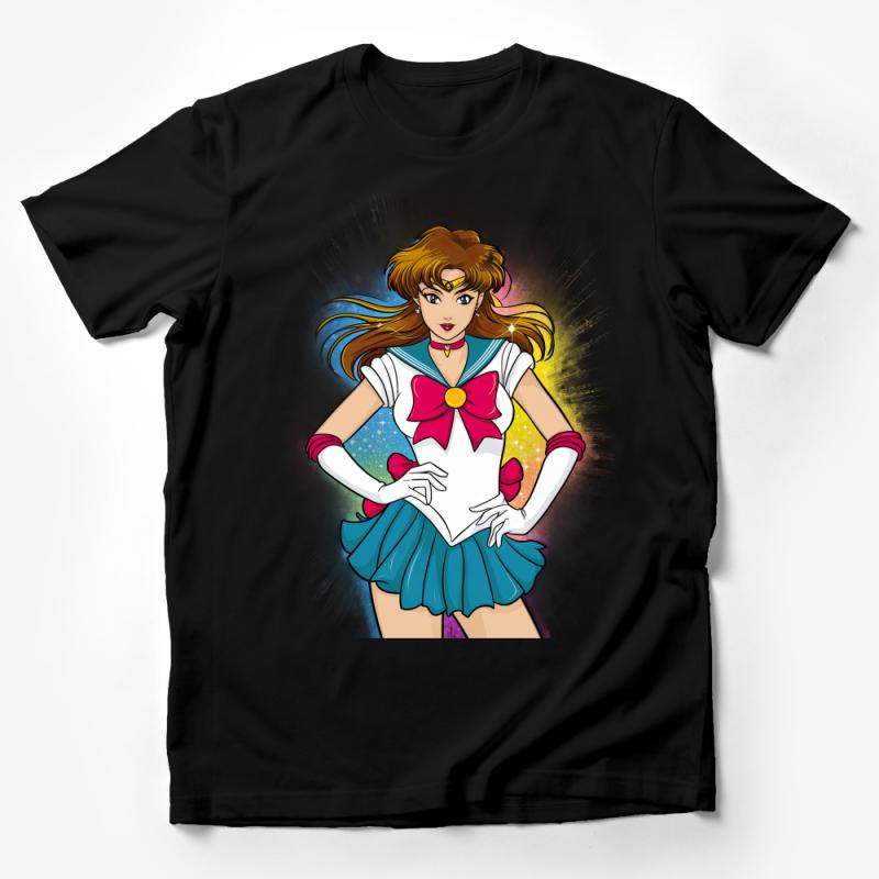 Women's Magical Girl Anime-Inspired T-Shirt, Colorful Superhero Tee, Casual Cosplay Top, Unique Graphic Shirt for Fans Male T-Shirt