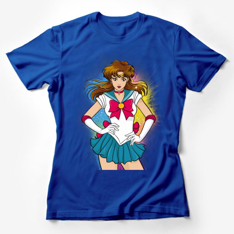 Women's Magical Girl Anime-Inspired T-Shirt, Colorful Superhero Tee, Casual Cosplay Top, Unique Graphic Shirt for Fans Female T-Shirt