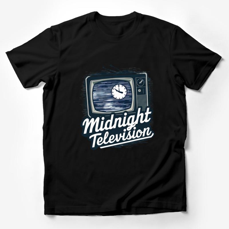 Vintage Midnight Television Graphic Tee, Retro TV Design Shirt, Cool Nostalgia Casual Wear Unisex Male T-Shirt