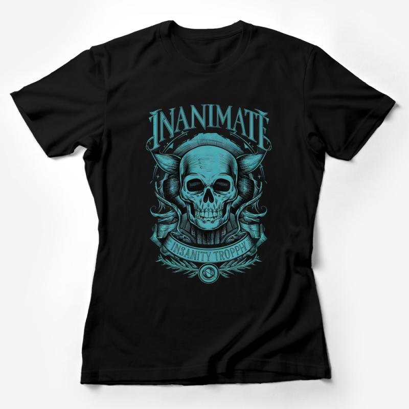 Gothic Skull T-Shirt, Insanity Trophy Graphic Tee, Unisex Rock Style Shirt, Hipster Skeleton Top, Cool Dark Fashion Apparel Female T-Shirt