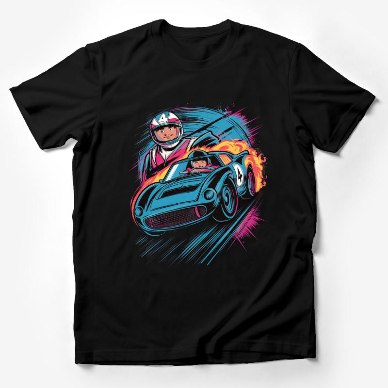 Retro Speed Racer T-Shirt, Classic Comic Car Tee, Vintage Style Racing Shirt for Fans, Unisex Graphic Tee, Car Enthusiast Gift Idea Male T-Shirt