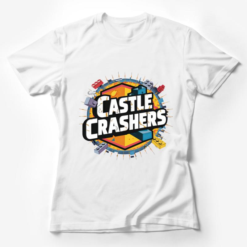 Castle Crashers Themed T-Shirt, Colorful Gaming Graphic Tee, Unisex Fashion Female T-Shirt