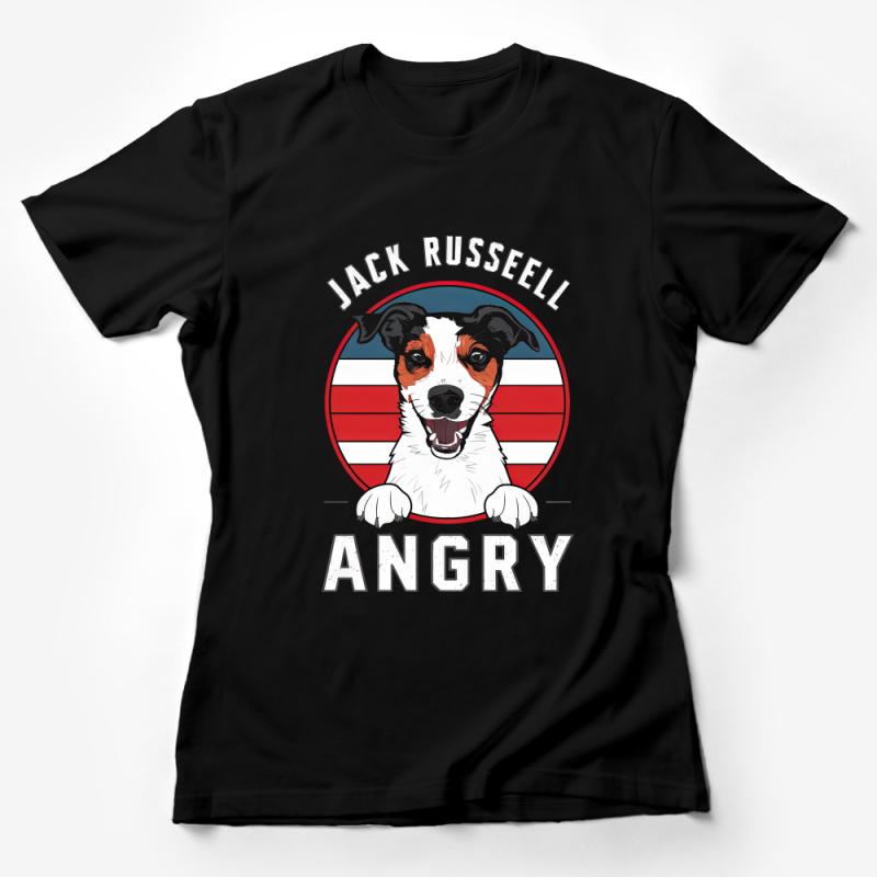 Jack Russell Angry Dog T-Shirt, Vintage Striped Dog Lover Tee, Unisex Graphic Tee for Pet Owners Female T-Shirt