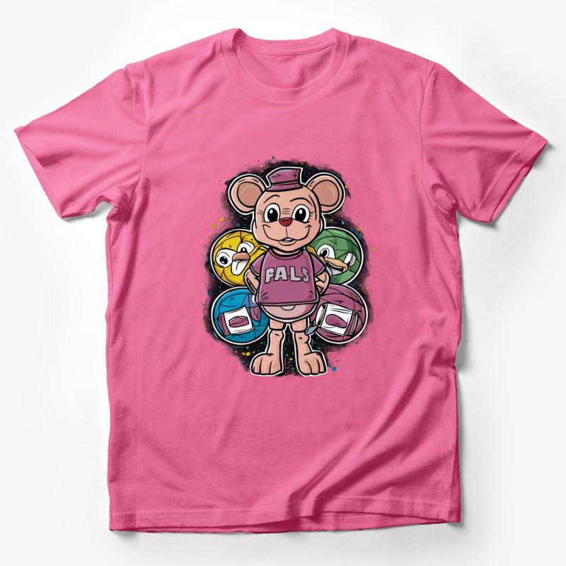 Cartoon Bear T-Shirt, Cute Animal Graphic Tee, Hip Retro Style Top, Vintage-Inspired Casual Wear, Fun Character Shirt, Unique Gift Idea Male T-Shirt