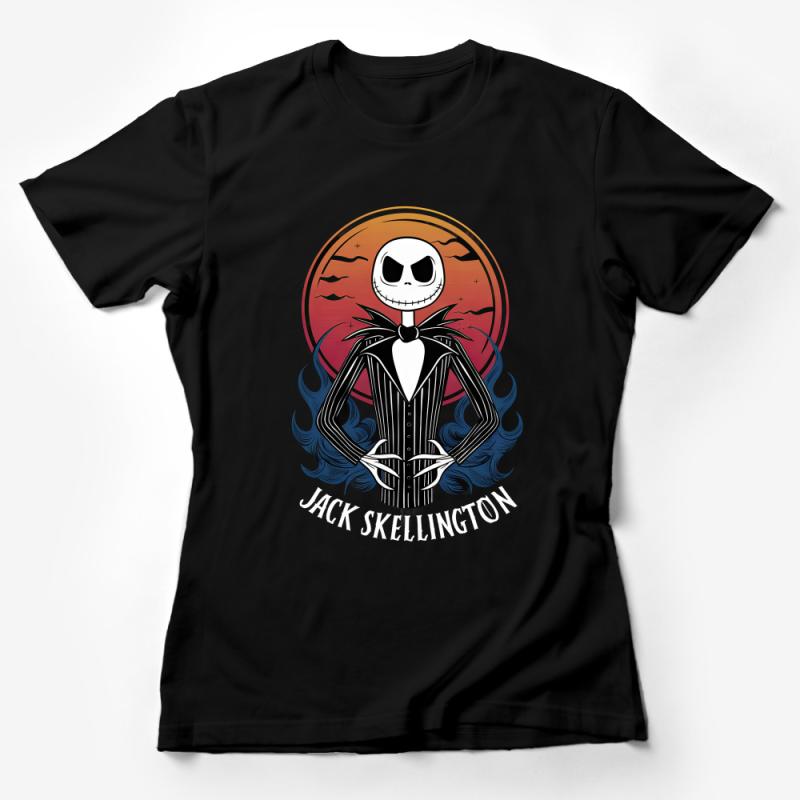 Jack Skellington Sunset And Waves Graphic Tee, Unisex Nightmare Before Christmas Shirt Female T-Shirt