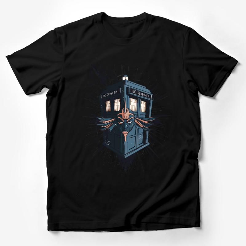 Unique Sci-Fi T-Shirt, Blue Box Time Machine, Space Adventure Graphic Tee, Men's and Women's Sizes, Nerd Culture Apparel, Gift Idea Male T-Shirt