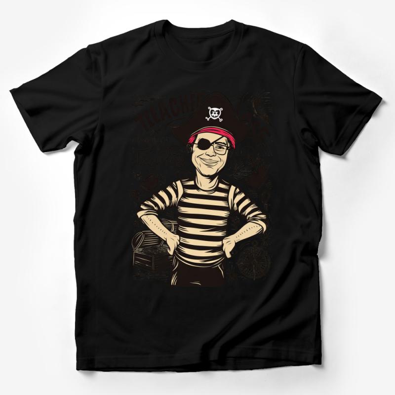 Pirate Themed Teacher Appreciation Graphic T-Shirt, Unique Educator Gift Idea Male T-Shirt