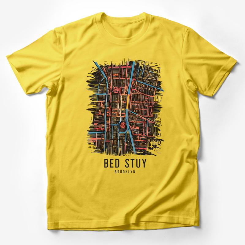 Brooklyn Bed Stuy Map T-Shirt, Urban Cartography Tee, Hipster Streetwear, New York Borough Graphic Shirt, Unisex Clothing Male T-Shirt