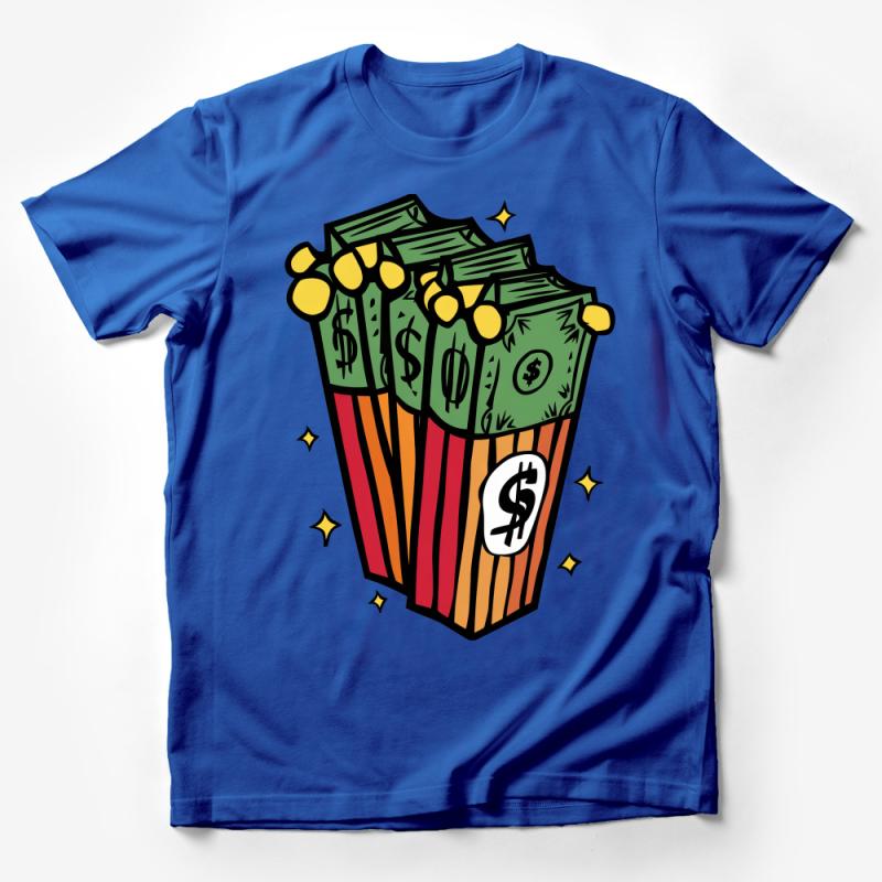 Funny Money Popcorn Graphic T-Shirt, Unisex Wealth Humor Tee, Financial Joke Casual Shirt, Unique Gift for Economists Male T-Shirt