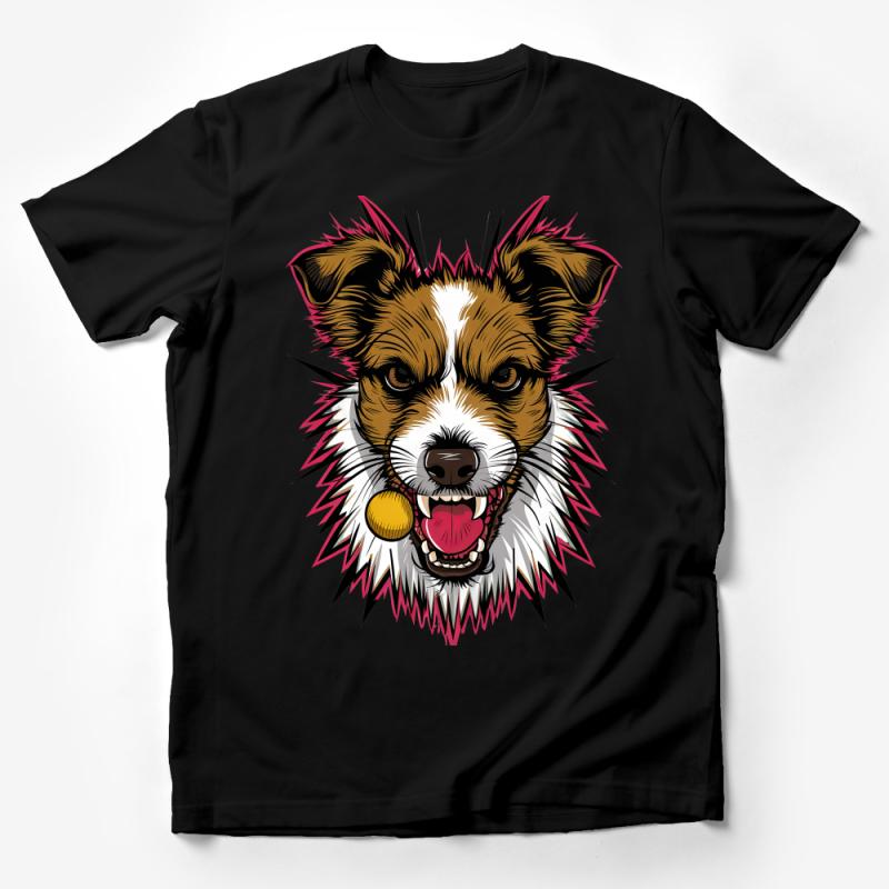 Dog Lover Graphic Tee, Vibrant Border Collie with Ball T-Shirt, Unisex Pet Owner Shirt, Unique Dog Art Cotton Tee, Gift for Dog Moms Male T-Shirt