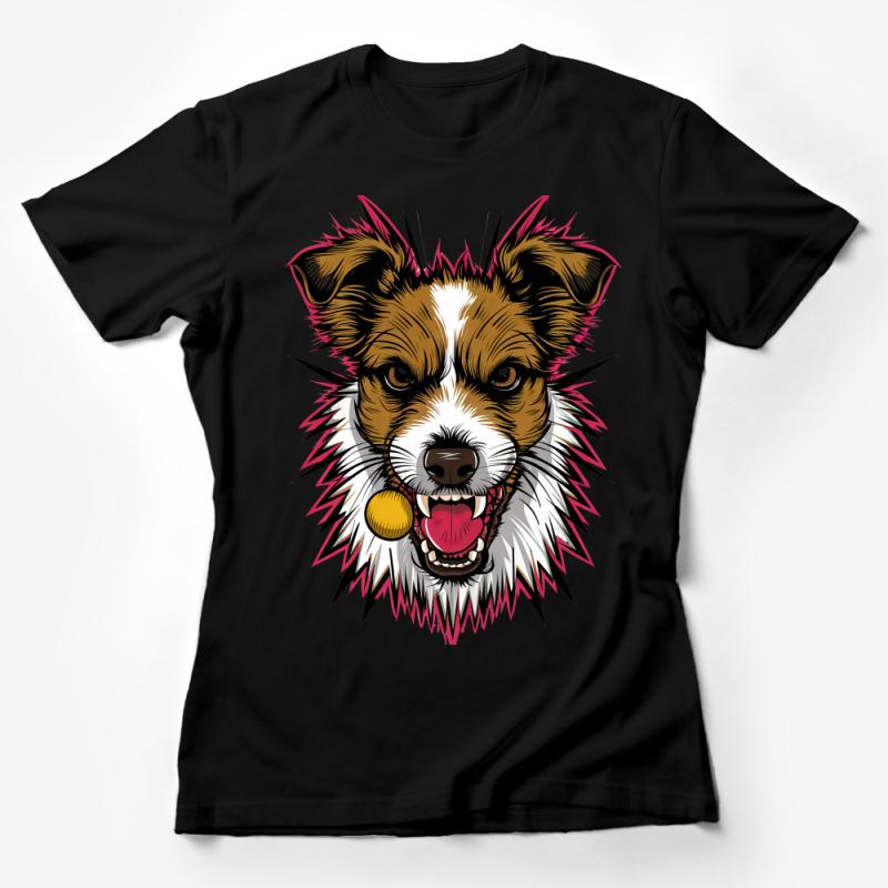 Dog Lover Graphic Tee, Vibrant Border Collie with Ball T-Shirt, Unisex Pet Owner Shirt, Unique Dog Art Cotton Tee, Gift for Dog Moms Female T-Shirt