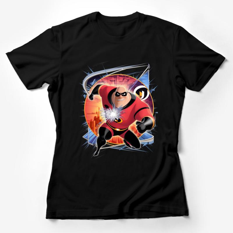 Superhero Animated Movie Character T-Shirt, Bold Hero Graphic Tee, Casual Streetwear, Unisex Shirt for Fans, Gift Idea Female T-Shirt