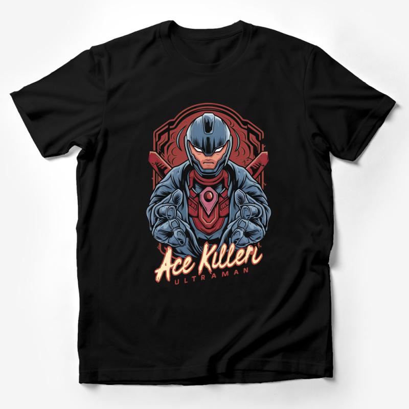 Vintage Ace Killer T-Shirt, Ultraman Series Fan Tee, Retro Anime Character Shirt, Cool Sci-Fi Hero Top Male T-Shirt