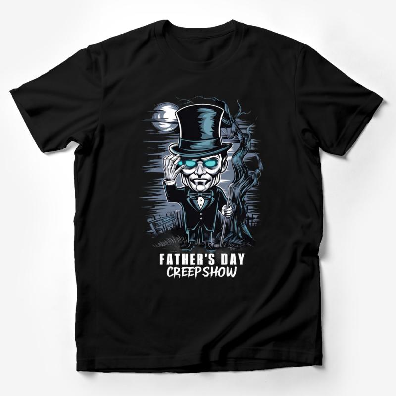 Father's Day Creepshow T-Shirt, Spooky Gentleman Graphic Tee, Gothic Dad Gift, Stylish Horror Fashion, Unique Men's Clothing Male T-Shirt