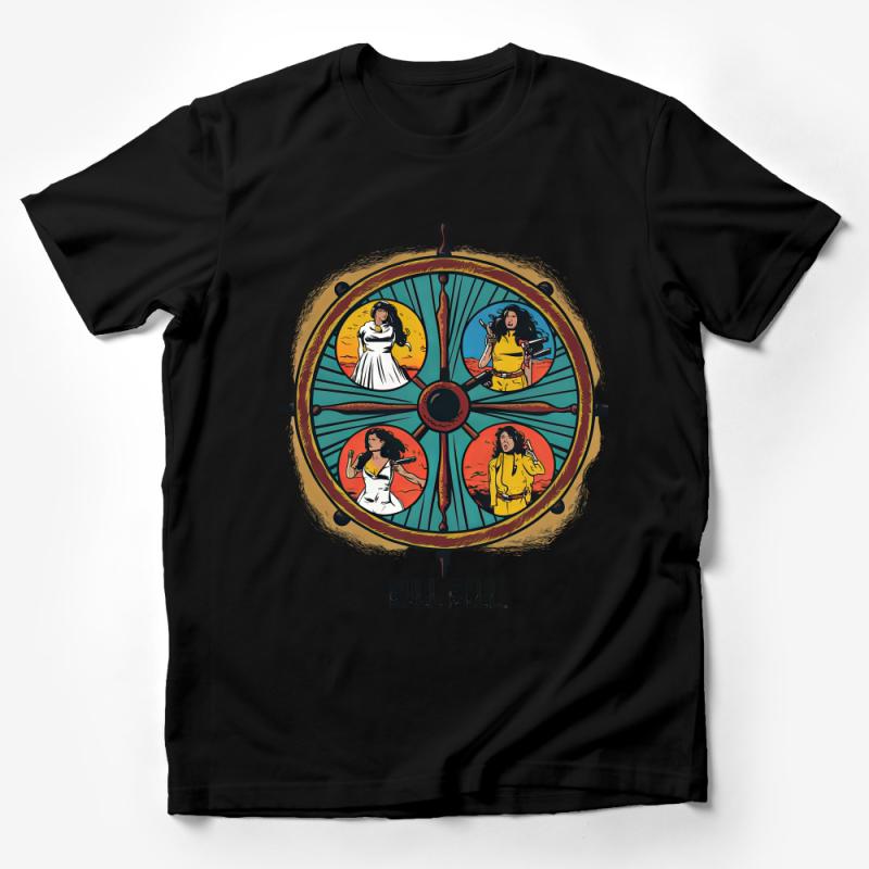 Kill Bill Inspired Compass Graphic T-Shirt, Cinematic Fan Art Apparel, Unique Movie Lover Gift Tee Male T-Shirt