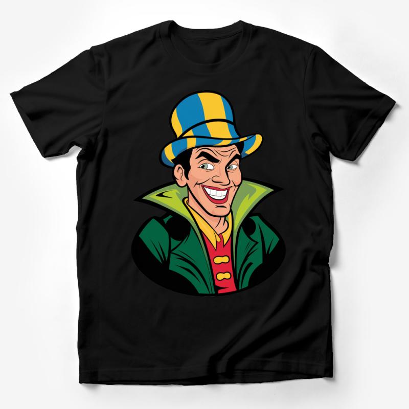 Colorful Jester Cartoon T-Shirt, Unisex Funny Character Tee, Casual Graphic Shirt, Comfy Cotton Top, Gift for Jokesters Male T-Shirt