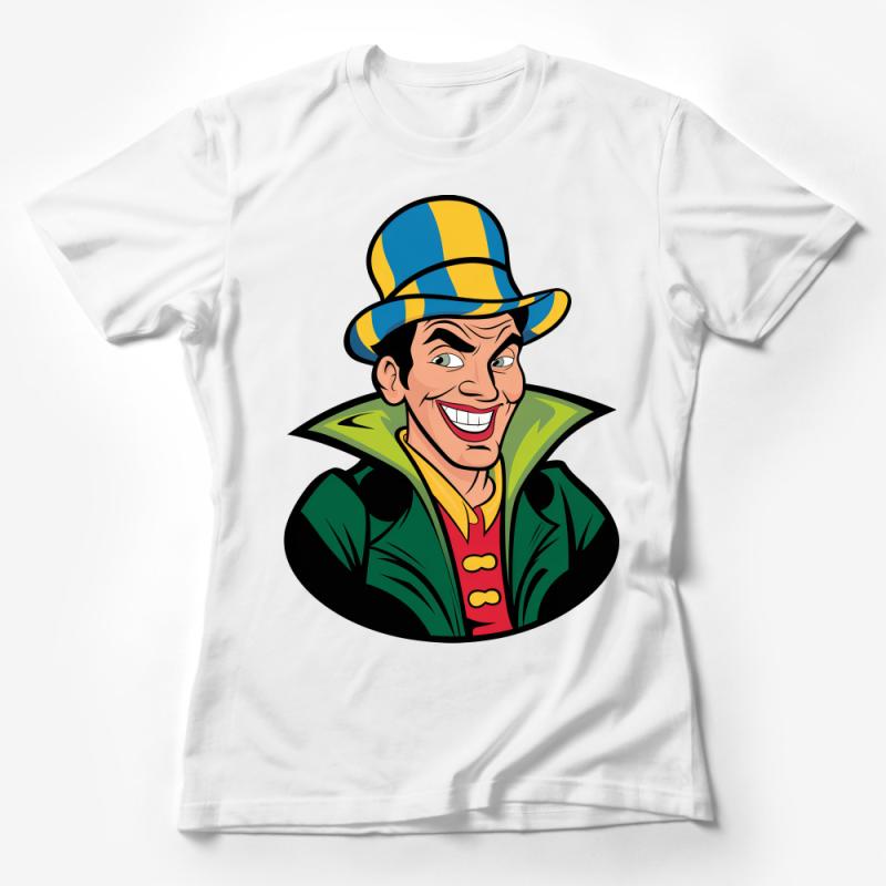 Colorful Jester Cartoon T-Shirt, Unisex Funny Character Tee, Casual Graphic Shirt, Comfy Cotton Top, Gift for Jokesters Female T-Shirt